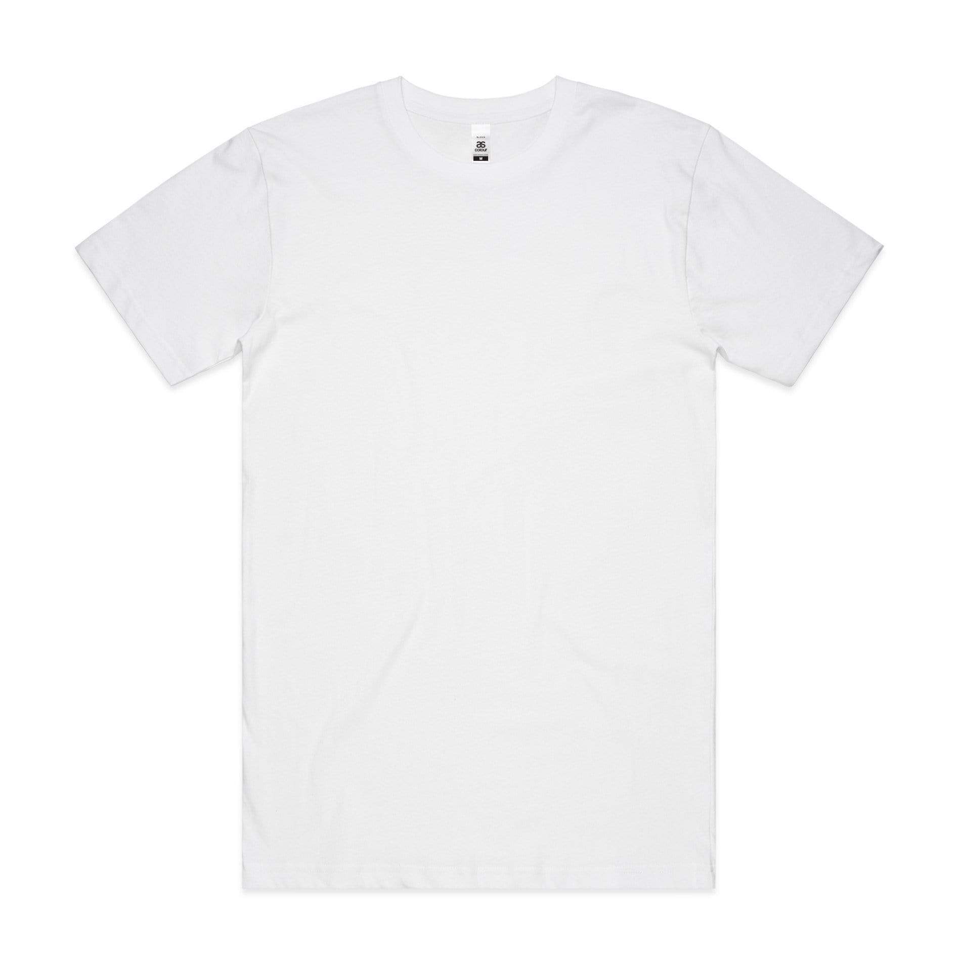 As Colour Men's block T shirt 5050 (No print no sale) Casual Wear As Colour WHITE SML 